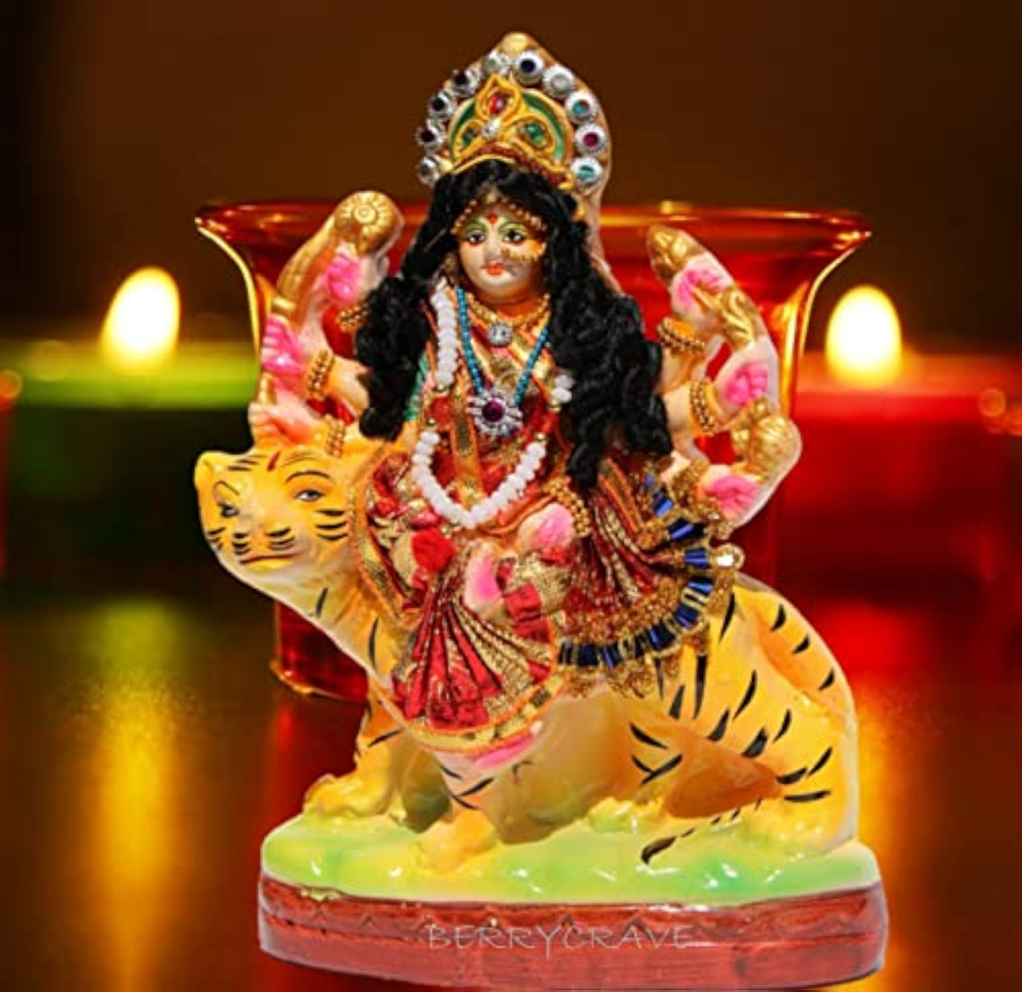 Shera wali Goddess MATA Rani Clay Maa Durga Devi Idol Statue